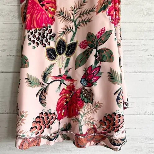 Raga Botanical Scoop Hem Embellished Mini Dress