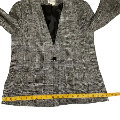 Barclay Square Women's Sz 10 Plaid Flecked Wool Silk Blazer Jacket Career Office Gray
