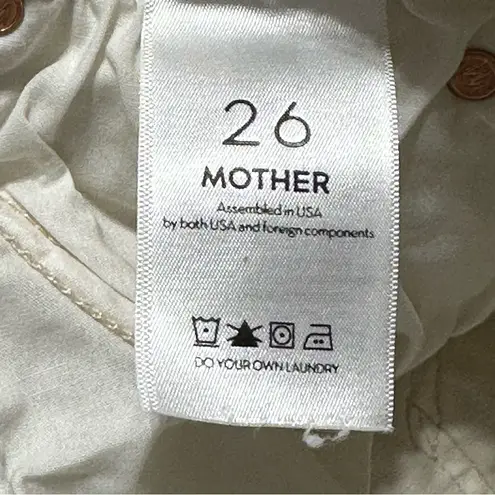 Mother Denim Women’s Size 26 Warm Ivory Double Fray Charmer Skinny Jeans White
