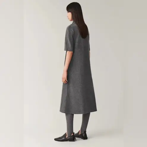 COS NWT Grey Wool Blend Dress with Attached Scarf, Size L