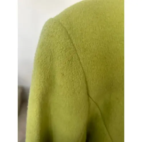 Vintage 90s Johnathan Michael Lime Green Wool Tortoiseshell Zip Jacket Size M