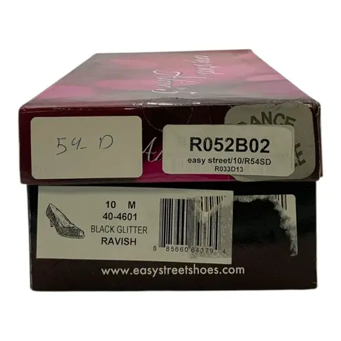 Easy Street Ravish Peep Toe Pump Black Glitter US Women's 10M