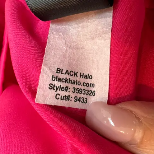 Black Halo Pink Belted Jackie O Sheath Midi Dress Career Women’s Size 4 Small