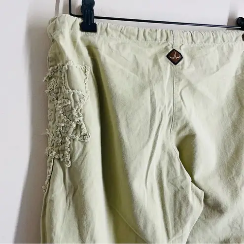 prAna  Organic Cotton Embroidered Crop Pants Light Green size XS