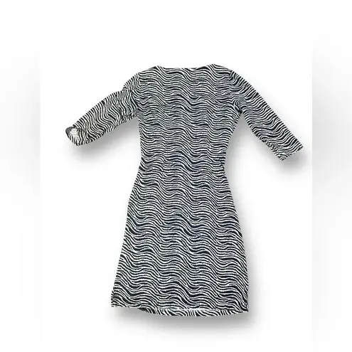 J. McLaughlin Nicola Zebra Print Layered Catalina Cloth Dress Size XS 3/4 Sleeve