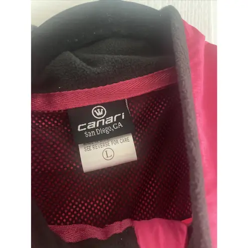 Canari Womens Large Pink Long Removable Sleeve Bike Jacket MTB CyclingJersey