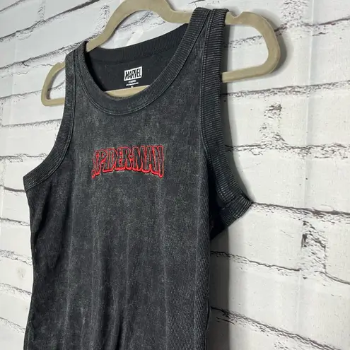 Marvel Black Spider-Man Graphic Tank Top Crew Unisex SZ M Avengers Summer
