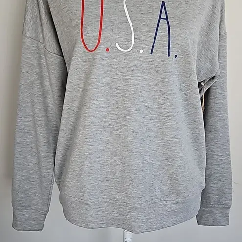 Rae Dunn Oversized USA Graphic Sweatshirt in Grey Size XS fits M to L - Image 2