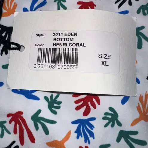 FISCH Chanzy Printed Bikini High Cut Brief Bottoms‎ NWT Size XL White