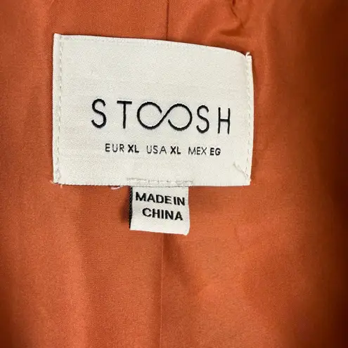 Stoosh Orange Cotton Gauze Blazer Jacket Pockets Casual Oversized XL