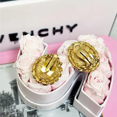 Givenchy Authentic RARE Vintage 18kt G.P Crystal Statement Earrings