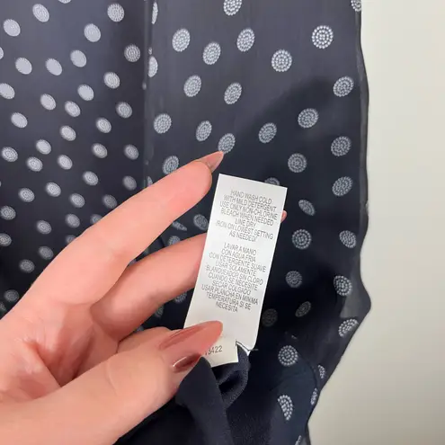 Studio I Navy Red Trim Rockabilly Tea Length Sleeveless Chiffon Dress 14 Pinup