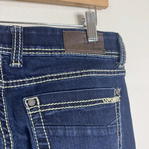 BKE Denim Stella Jeans Womens 28L Dark Wash Blue Bootcut Stretch Contrast Stitch