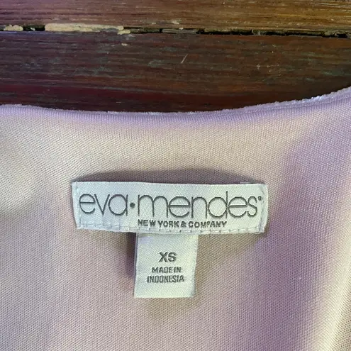 Eva Mendes X NY&CO Pleated Peachy Pink Velvet Faux Wrap Dress