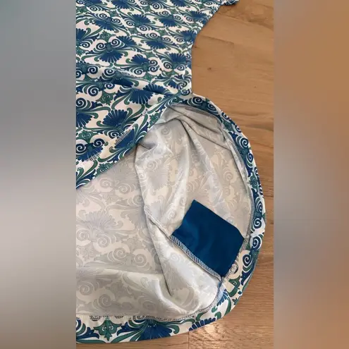 Title Nine majestic cowl neck dress blue green pattern size medium