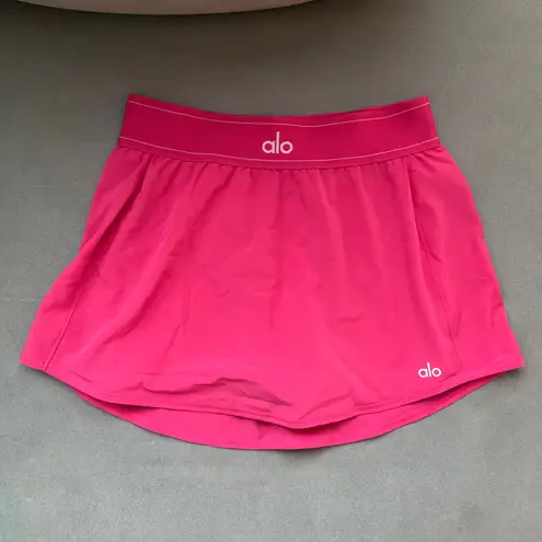 Alo Yoga Match Point Tennis Skirt Pink Summer Crush XS