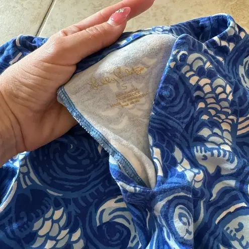 Lilly Pulitzer  Sophiletta 3/4 Sleeve V neck Mini Dress Bold Blue Fish Size Small