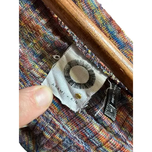 Akemi + Kin Womens Multicolor Ribbed Knit Bell Sleeve Top size small