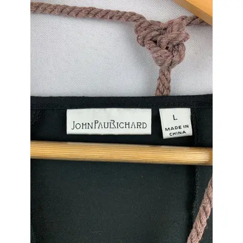 JohnPaulRichard Womens Large Black Sleeveless Dress With Beaded Neckline