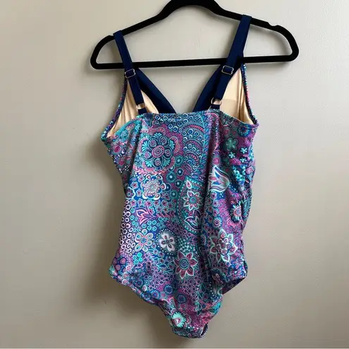 Talbots  CABANA LIFE® EMBROIDERED ONE PIECE  DREAMY PAISLEY swim swimsuit Large