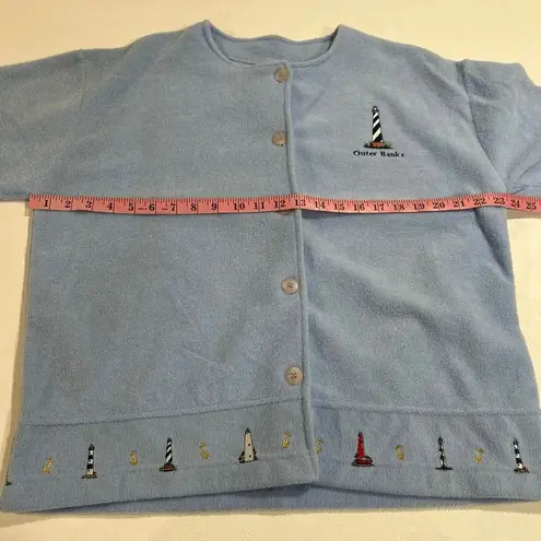 NWT AU Outer Banks Lighthouse Embroidered Fleece Cardigan • Women’s L • Blue But Size L - Image 6