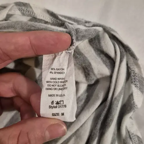 Red Lolly Striped Gray T-Shirt Dress With Pockets Size Medium