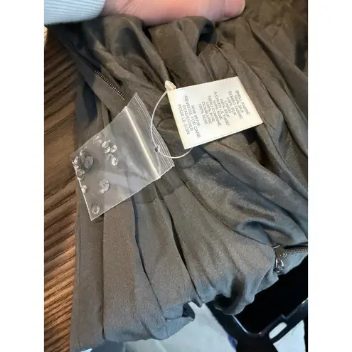 Rebecca Taylor Gray 100% Silk Strapless Sequin Dress Sweetheart Mini Smocked 4