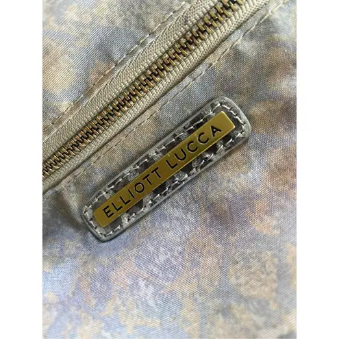 Elliott Lucca Sintra Leather Hobo Bag Exotic Snakeprint Gray/Taupe Gray