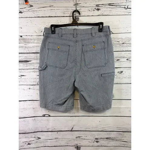 Women's Duluth Trading Co. Blue & White Striped Bermuda Shorts, Size 14