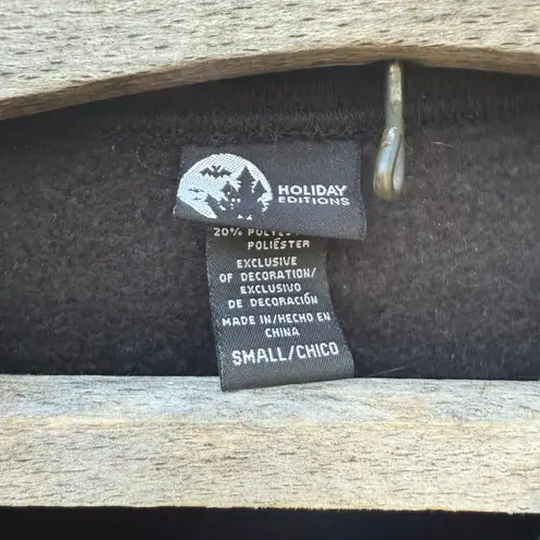 Holiday Edition Halloween Jackolantern embroidered Spooky Cat Black Sweatshirt S