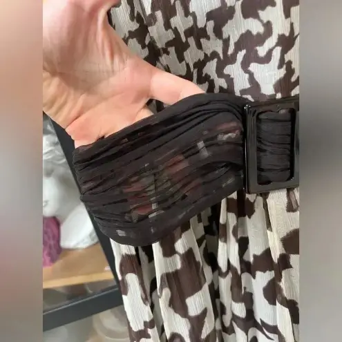 ZARA Vintage  Silk dress evening formal business high neck flowy elegant neutral