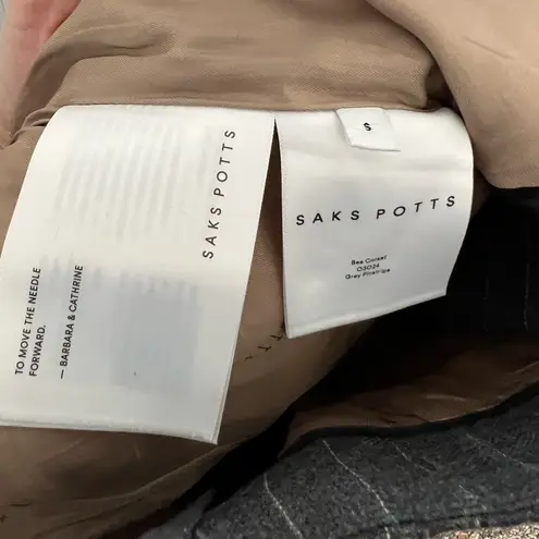 Saks Potts Bea Corset in Grey Pinstripe