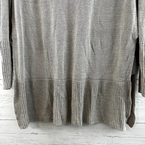 Raffi Linen Knit Tie Side Pullover Sweater Size M Gray Size M