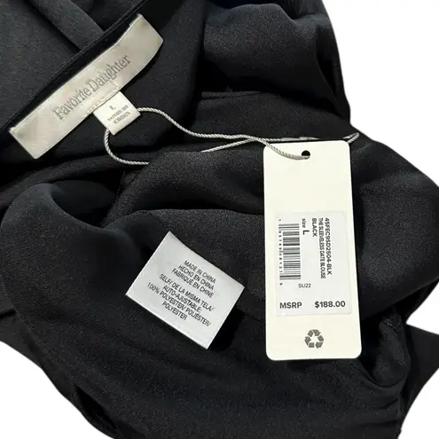 FAVORITE DAUGHTER Sleeveless Date Bodysuit, Black, Large Black