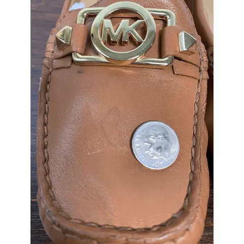 Michael Kors  Womens Slip On Leather Flat Shoe Tan Size 10