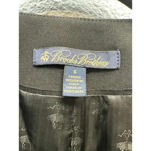 Brooks Brothers Women Elegant Black Wool Blend Collarless Blazer Jacket Size 6