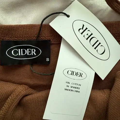 Cider Brown Tie-Front Ribbed Corset Tank Top – Cropped Tube Halter Size S NWT