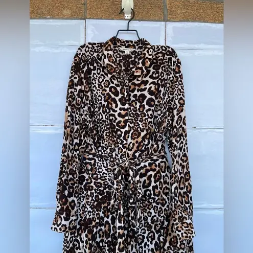 WHISTLE ANIMAL PRINT ESME DRESS SIZE 10 Brown