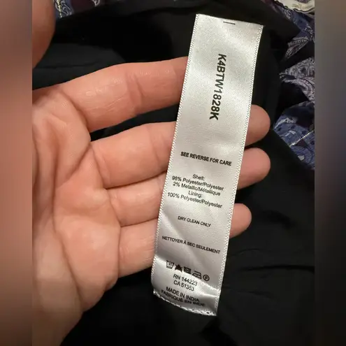 Bishop and Young Blue, Deep Purple, Brown & Metallic Gold Paisley Cami Tank Top S