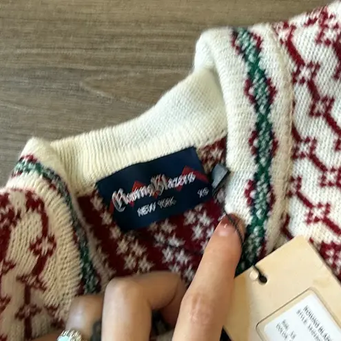 NWT ROWING BLAZERS CASHMERE NORDIC FAIRISLE SWEATER CREAM