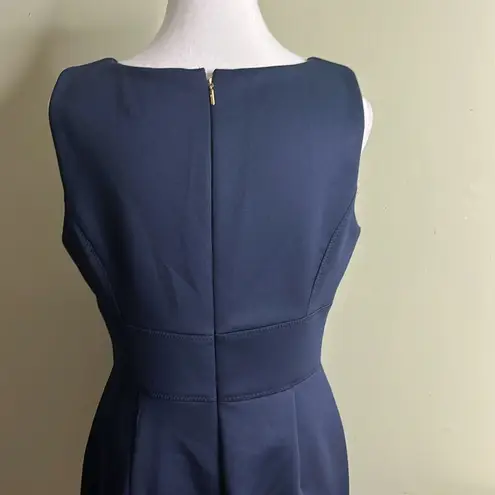 DKNY  navy blue keyhole front scuba sleeveless stretch dress