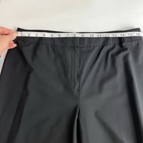 Lafayette 148 Black Virgin Wool & Stretch Wide Leg Menswear Pants Size 12 Hemmed