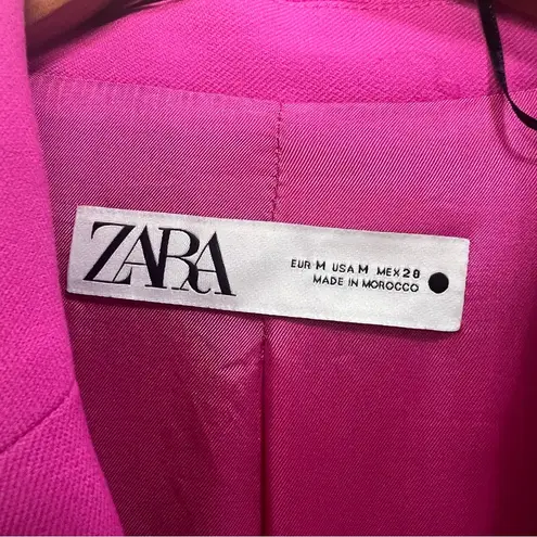 ZARA  Bright Pink Cape Double Breasted Blazer Size medium