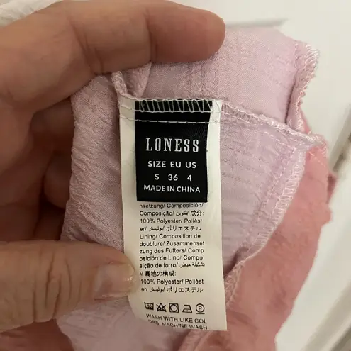 Source Unknown Flowy White Pink and Blush Tiered Mini Dress with Ruffle Sleeves Size Lb by - Image 7