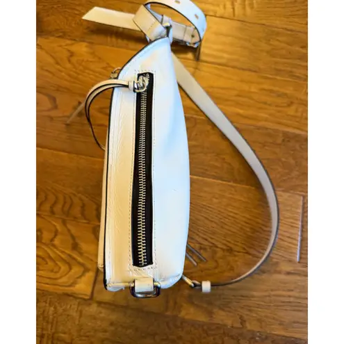 rag & bone Elliot Off White Crossbody Smooth Leather Sling Bag Silver Hardware