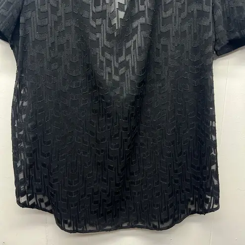 Ann Taylor Lace Workwear Office Career Party Elegant Classic Womens Top Medium Black