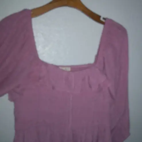 Kings Road LP Cottagecore Boho Peasant Dress Petite in Mauve Pink Size undefined