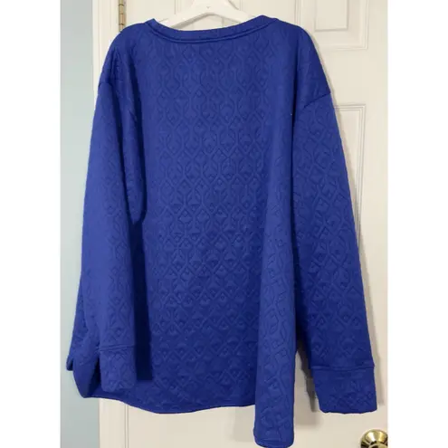 st. john's bay St. John’s Bay Blue Quilted Sweatshirt, Poly/rayon/spandex, Heavy, 2X