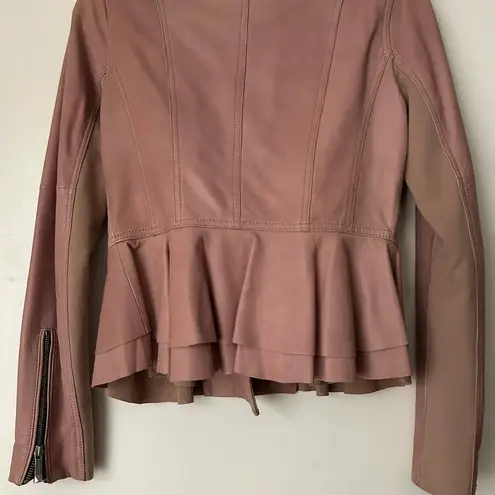 BCBGMAXAZRIA BCBG Blush colored leather jacket