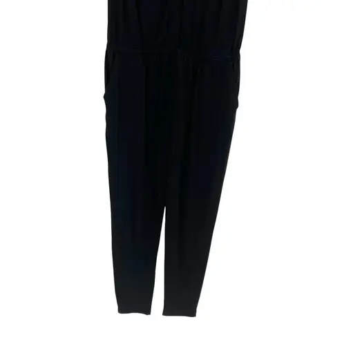 Theory  Nane‎ Black Jersey Pima Cotton Modal Sleeveless Surplice Jumpsuit Medium